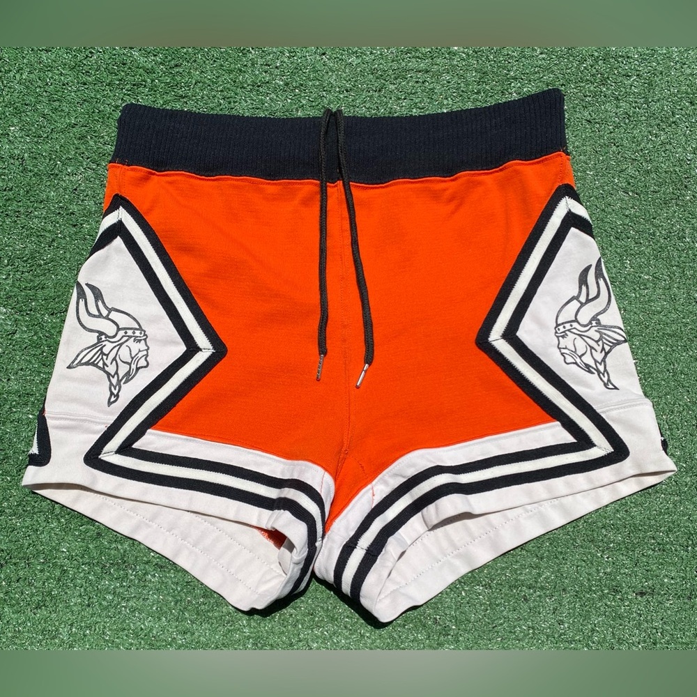 Vibrant Orange and Black Athletic Shorts